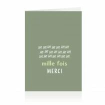 Cartes Voeux Grand Mod&egrave;le \  Mille Fois Merci \  ( x 10 )