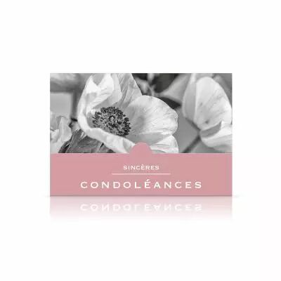 Cartes Voeux Grand Mod�le \  Sinc�res Condol�ances \  ( x 10 )