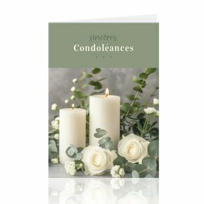 Cartes Voeux Grand Mod�le \  Sinc�res Condol�ances \  ( x 10 )