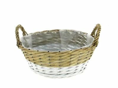 Corbeille Osier D30 H11 Bicolore