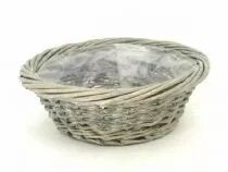 Corbeille Osier Ronde D28 H12 Gris