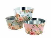 Coupe Zinc Fleurs D15,5 H10 ass