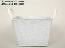 Coupe Zinc Rectangle 27,5x17,5 H18 Blanchi