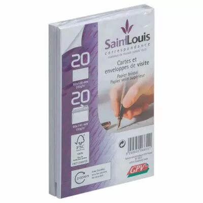 Enveloppes + Cartes de Visite Blanc ( x 20 )