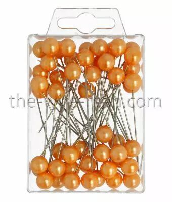 Epingle T�te Perle 10mm Orange x 50