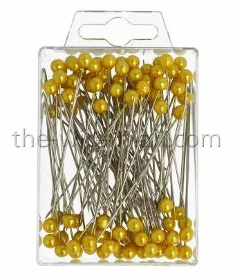 Epingle T�te Perle 6mm Jaune x 100