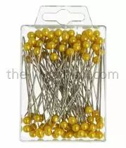 Epingle Tête Perle 6mm Jaune x 100