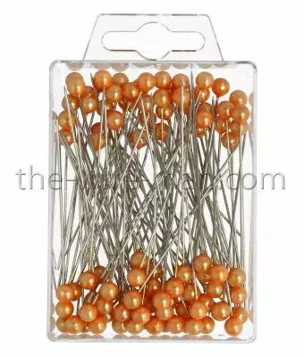 Epingle T�te Perle 6mm Orange x 100