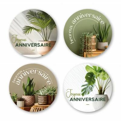 Etiquettes Voeux Quatro \ Anniversaire\  ( 4 x 125 )