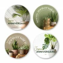 Etiquettes Voeux Quatro \ Anniversaire\  ( 4 x 125 )