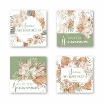 Etiquettes Voeux Quatro \ Anniversaire\  ( 4 x 125 )