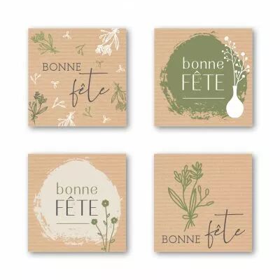 Etiquettes Voeux Quatro \ Bonne F�te\  ( 4 x 125 )