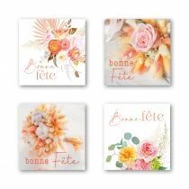 Etiquettes Voeux Quatro \ Bonne F&ecirc;te\  ( 4 x 125 )
