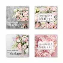 Etiquettes Voeux Quatro \ Heureux Anniversaire de Mariage\  ( 4 x 125 )