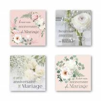 Etiquettes Voeux Quatro \ Heureux Anniversaire de Mariage\  ( 4 x 125 )