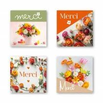 Etiquettes Voeux Quatro \ Merci\  ( 4 x 125 )