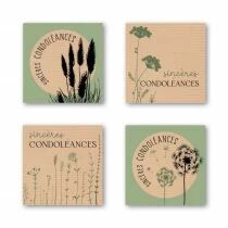 Etiquettes Voeux Quatro \ Sinc&egrave;res Condol&eacute;ances\  ( 4 x 125 )