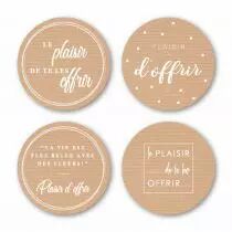 Etiquettes Voeux Quatro Plaisir d\'offrir\  ( 4 x 125 )