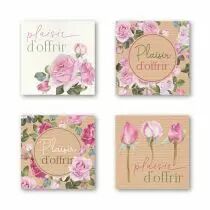 Etiquettes Voeux Quatro Plaisir d\'offrir\  ( 4 x 125 )
