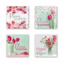Etiquettes Voeux Quatro Plaisir d\'offrir\  ( 4 x 125 )