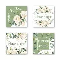Etiquettes Voeux Quatro Plaisir d\'offrir\  ( 4 x 125 )