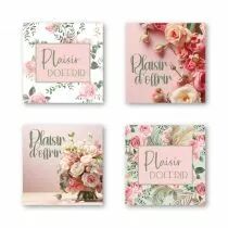 Etiquettes Voeux Quatro Plaisir d\'offrir\  ( 4 x 125 )