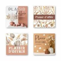 Etiquettes Voeux Quatro Plaisir d\'offrir\  ( 4 x 125 )