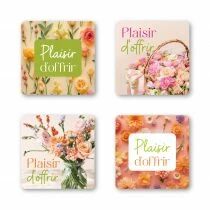 Etiquettes Voeux Quatro Plaisir d\'offrir\  ( 4 x 125 )