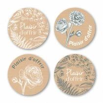Etiquettes Voeux Quatro Plaisir d\'offrir\  ( 4 x 125 )