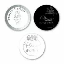 Etiquettes Voeux Trio Or \ Plaisir d\'Offir\  ( 3 x 100 )