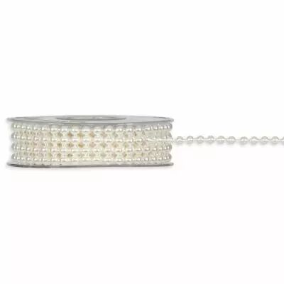 Fil avec Perles 6mm x 5m Cr�me