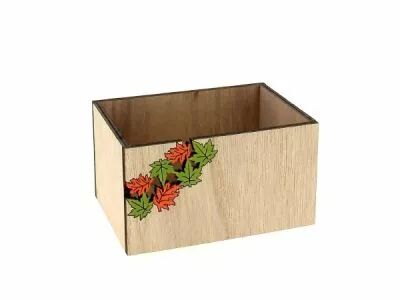Jardini�re Bois Feuille 12x8,5 H7 Naturel