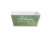 Jardinière Bois Fleurs 21,5x16 H10 Vert