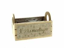 Jardinière Bois Rectangle 17,5x9,5 H8 Beige