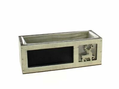 Jardini�re Bois Renne 22,5x8,5 H8 Gris