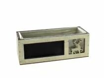 Jardinière Bois Renne 22,5x8,5 H8 Gris