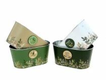 Jardini&egrave;re Zinc Pomme de Pin 19x11 H9 ass