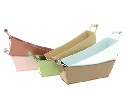 Jardini�re Zinc Rectangle 19,5x6 H6,5 Ass