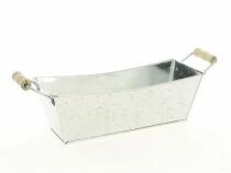 Jardini&egrave;re Zinc Rectangle 19,5x6 H6,5 Naturel