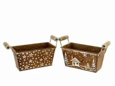 Jardini�re Zinc Rusty 14,5x7,5 H8 ass
