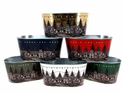Jardini�re Zinc Village No�l 19x11 H9 ( ass x 6 )