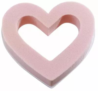 Mousse Coeur Ouvert D18 Rose + Base ( x 2 )