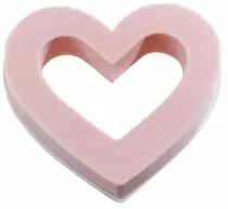 Mousse Coeur Ouvert D18 Rose + Base ( x 2 )