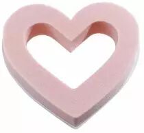 Mousse Coeur Ouvert D18 Rose + Base ( x 2 )