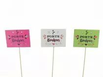 Pic Ardoise \ Je porte bonheur\  7,5x5,5 H15,5 ass ( x 12 )