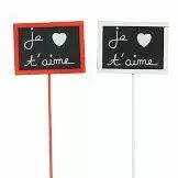 Pic Ardoise \ Je t\'aime\  5,5x7,5 H30 cm x 12