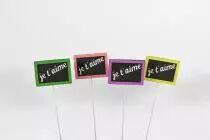 Pic Ardoise \ Je t\'aime\  7,5x5,5 H20 ass ( x 24 )