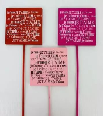 Pic Bois \ Je t\'aime\  6x6 H25 ass ( x 12 )