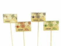 Pic Bois \ Joyeuses Fêtes\  7,5x5,5 H27 ass ( x 12 )