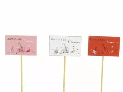 Pic Bois \ Que l\'amour\  7,5x5,5 H30 ass ( x 12 )